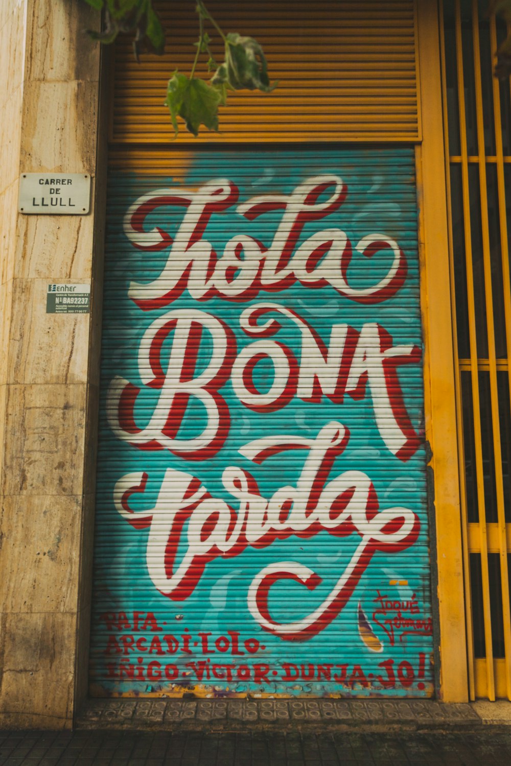 Hola Bona Tarda-printed roll-up metal door gate
