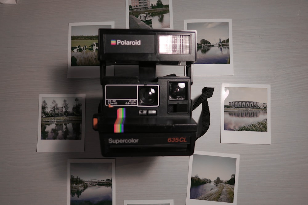 black Polaroid camera