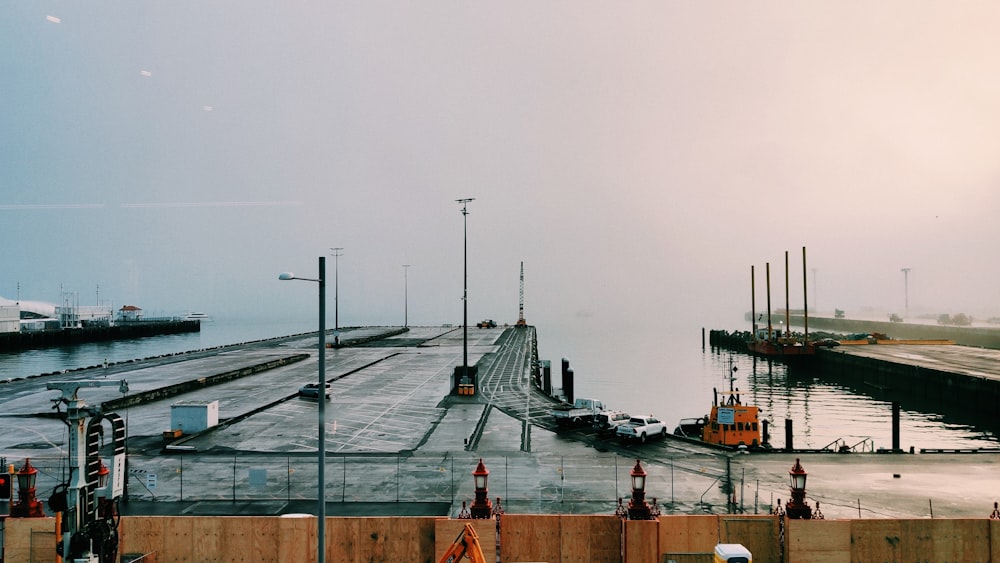 photo of brown boardwalk