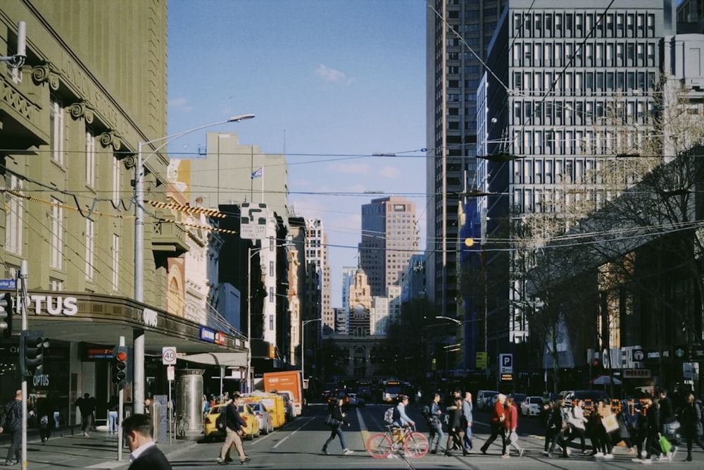 people crossing street