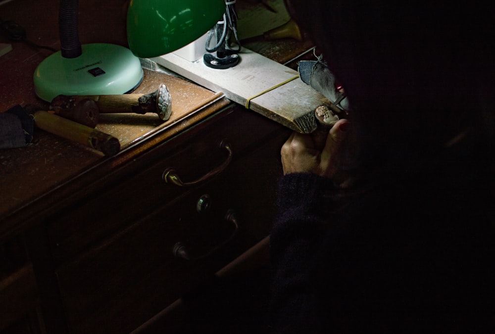 photo of woman doing ring craft