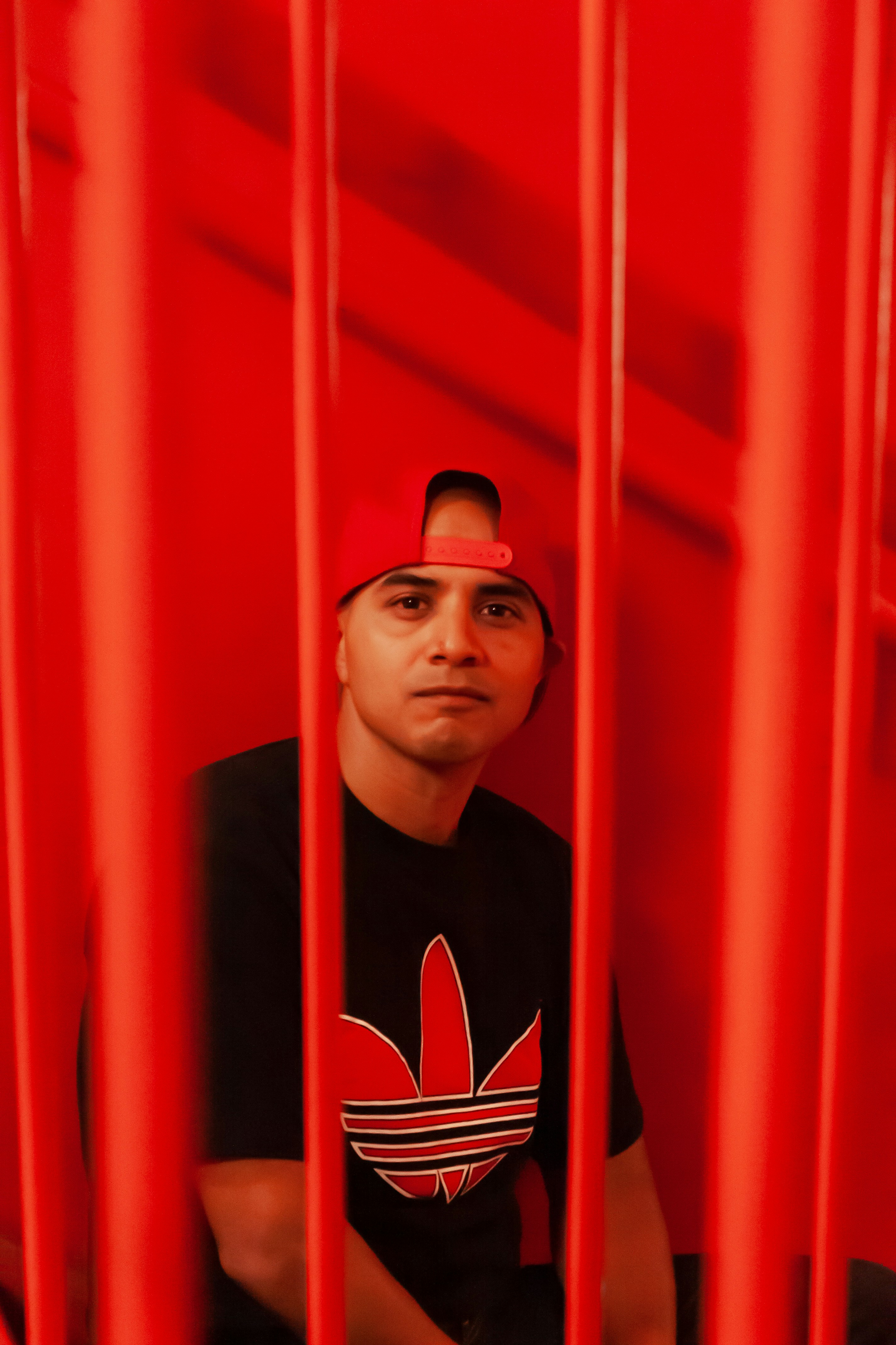 red adidas outfit