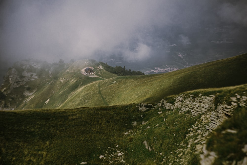 aerial photography of mountain