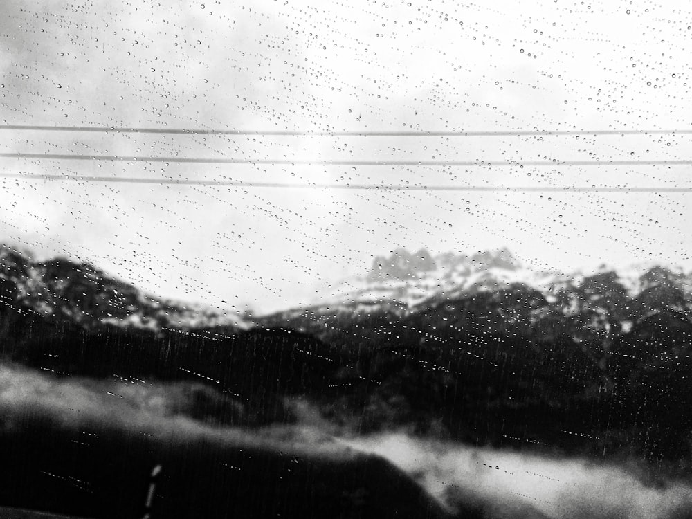 view of mountains during a rainy weather