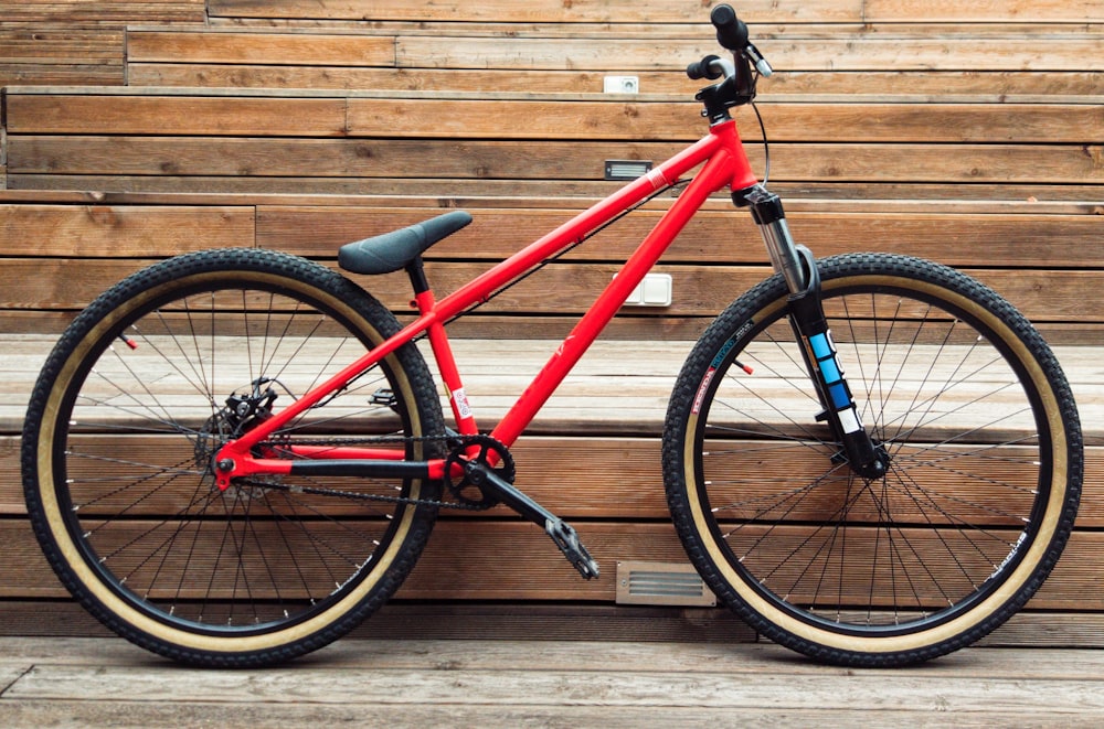 black and red bicycle