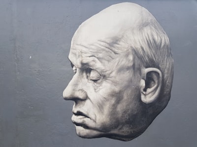 man's head illustration head zoom background