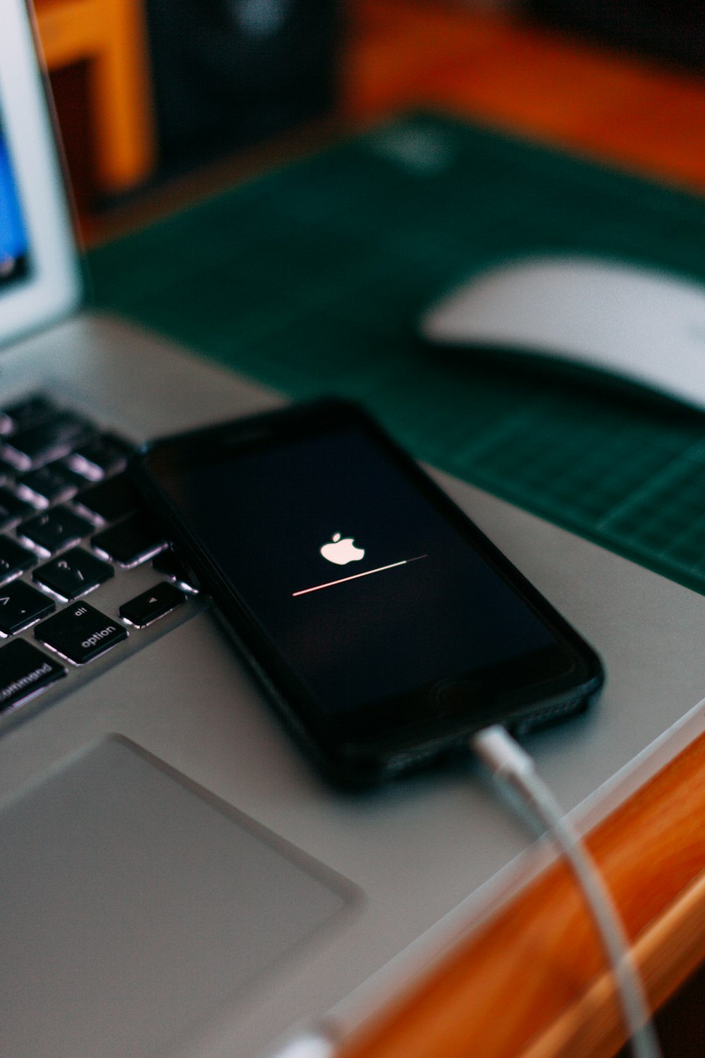 iPhone charging on MacBook