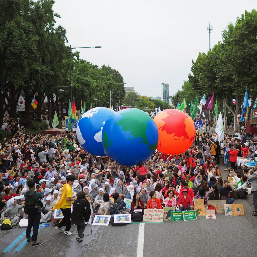 three balloons