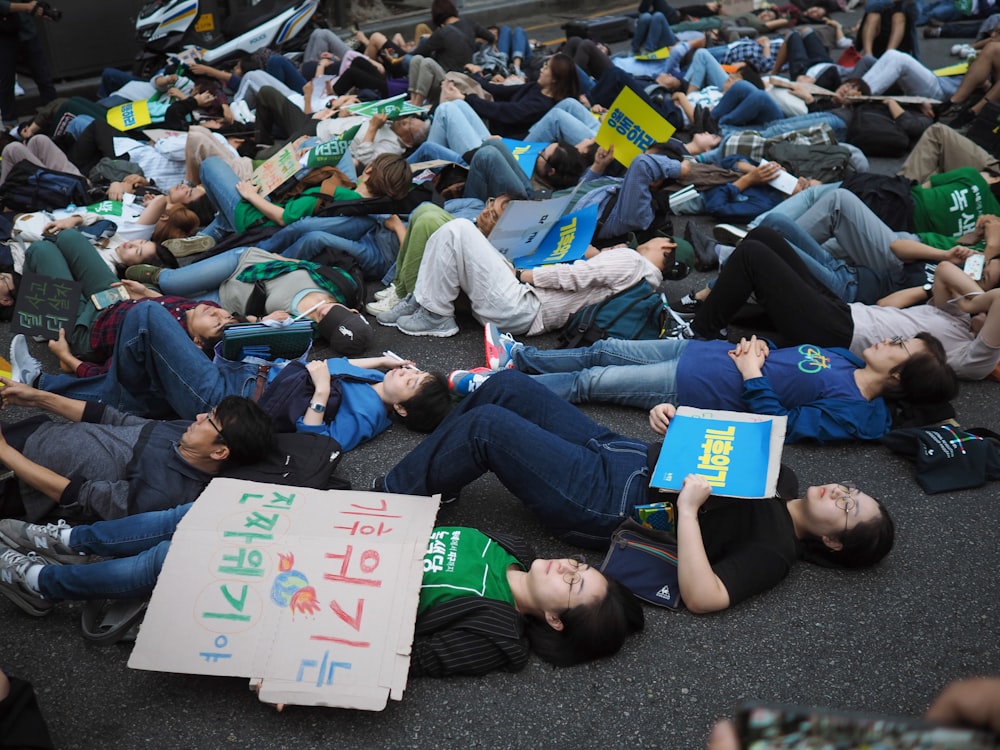 people lying in the ground