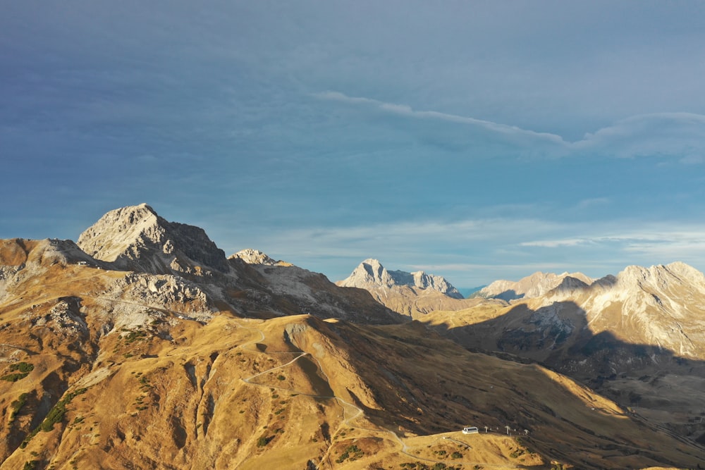 aerial photography of mountain