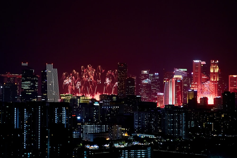 high-rise building at night time