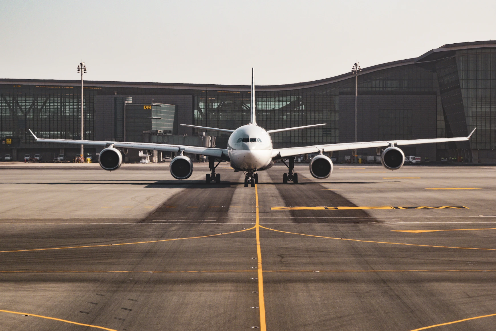 Passenger airplane ready for departure