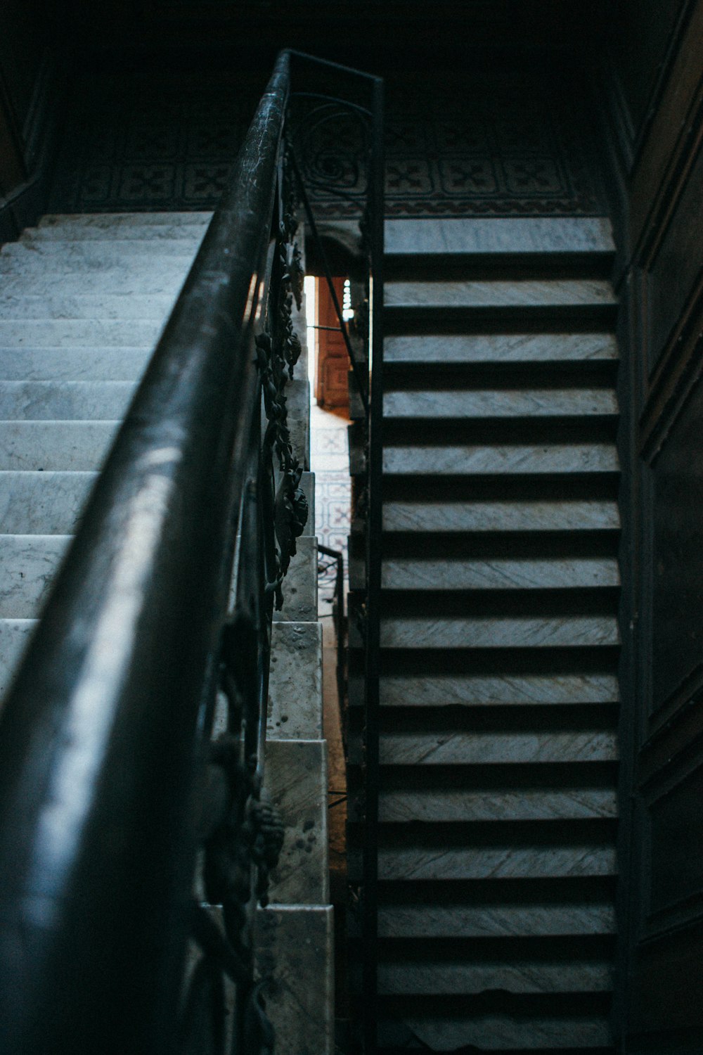 brown and grey stairs photography