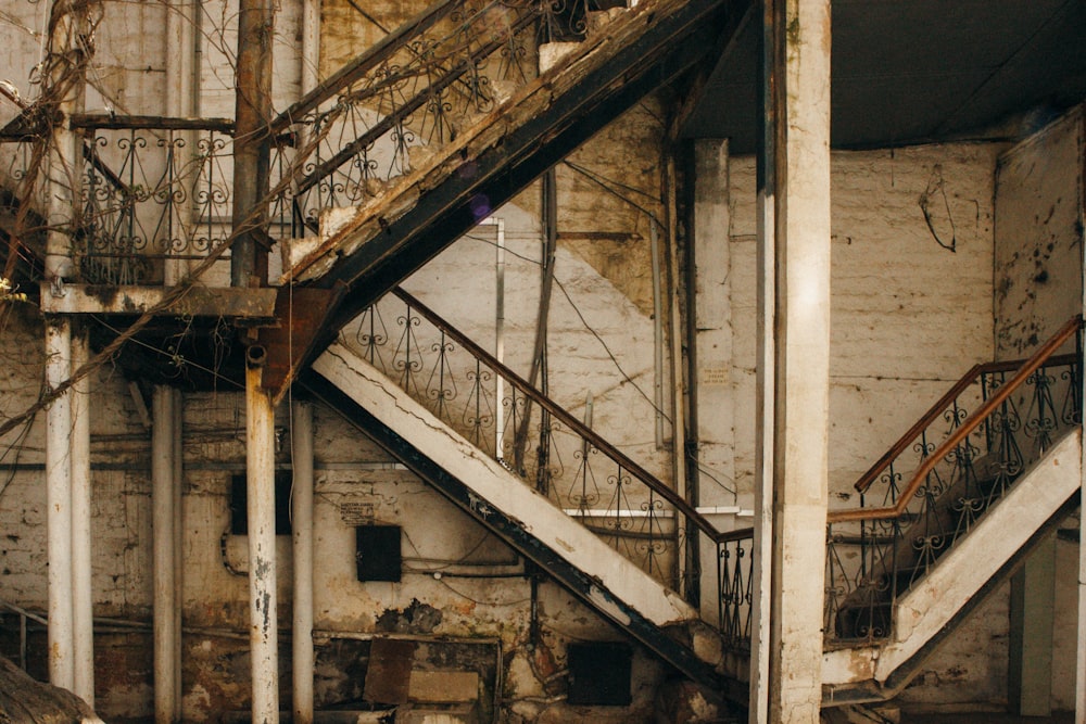 rusty concrete staircase