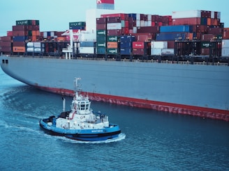 white and red cargo vessel