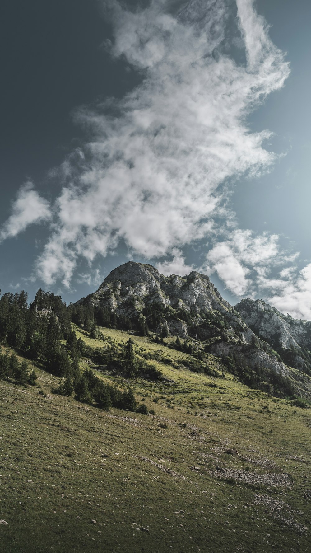 mountains under clear blue sky