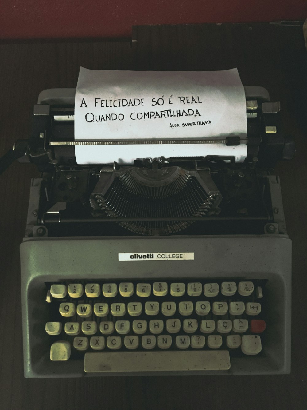 a typewriter with a piece of paper on top of it