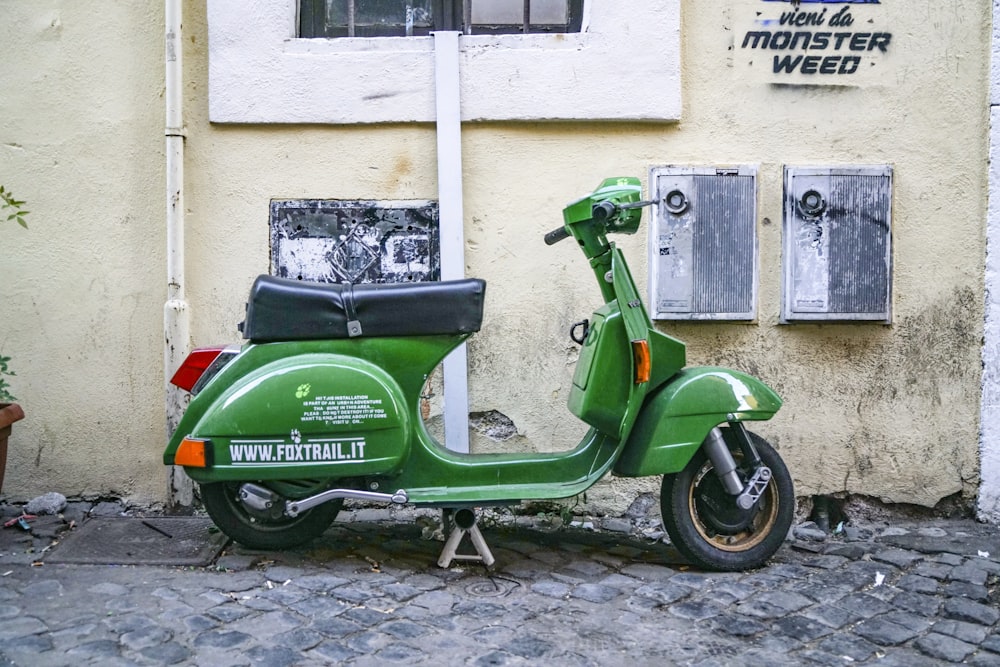 green automatic scooter
