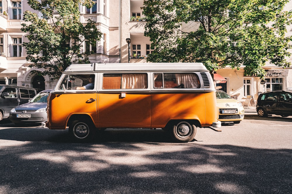 yellow and white Volkswagen Samba