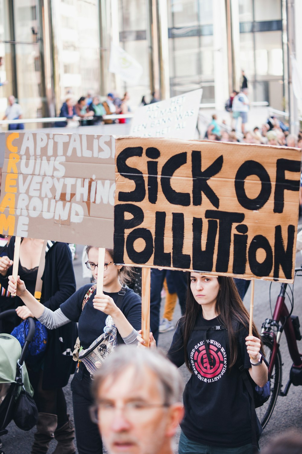 sick of pollution placard