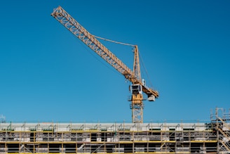 yellow building crane