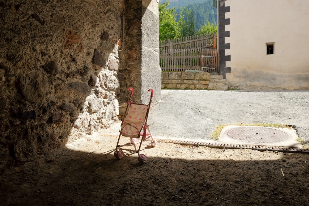 red umbrella stroller