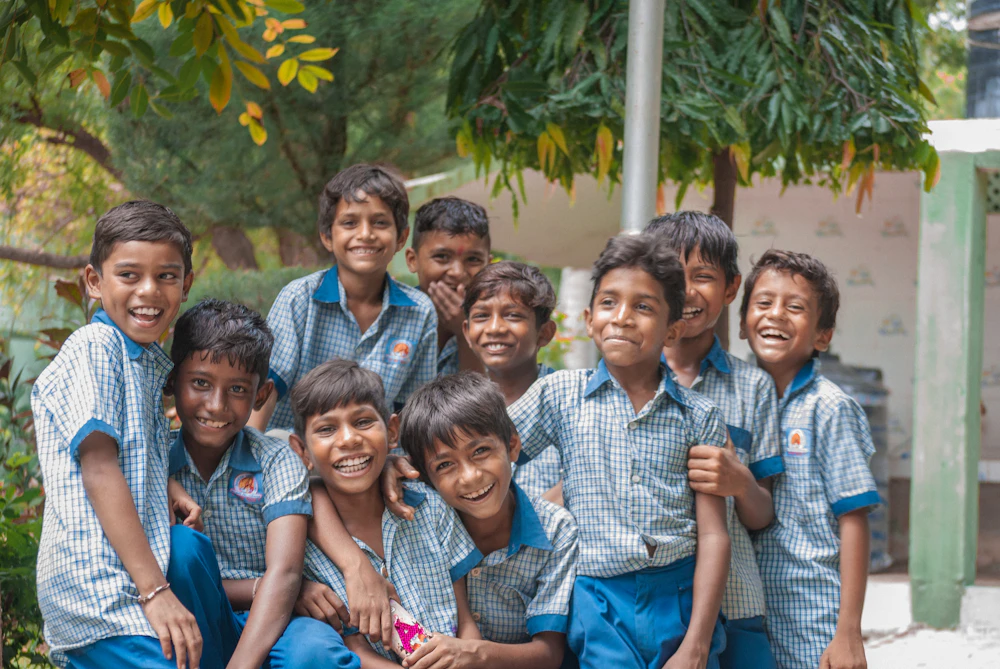 A group of students learning together