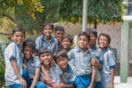 group of boys wearing blue school uniforms photo