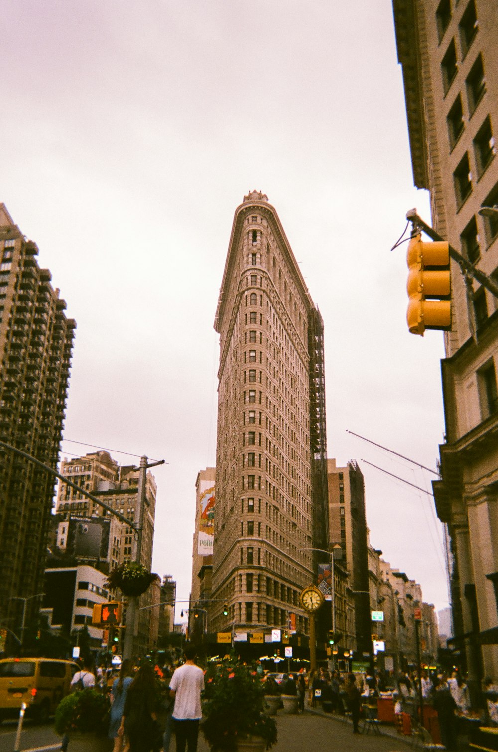 beige painted city building