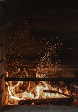 lighted fire pit
