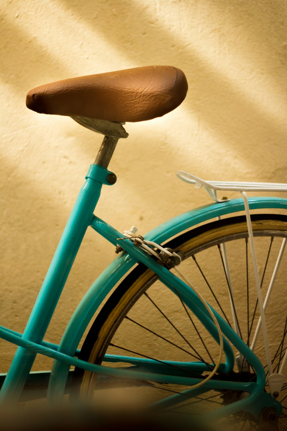 blue and brown bicycle