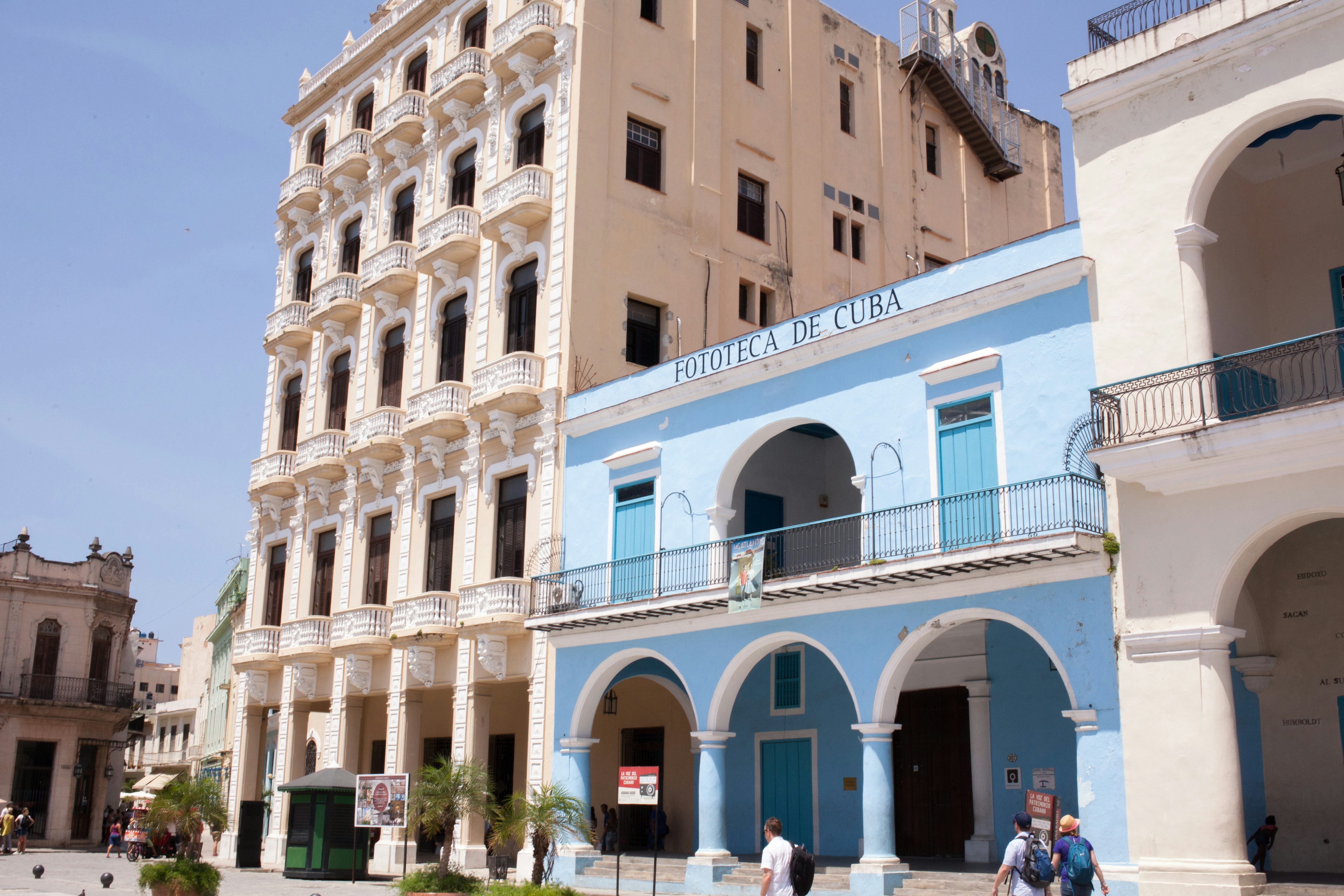 blue painted building