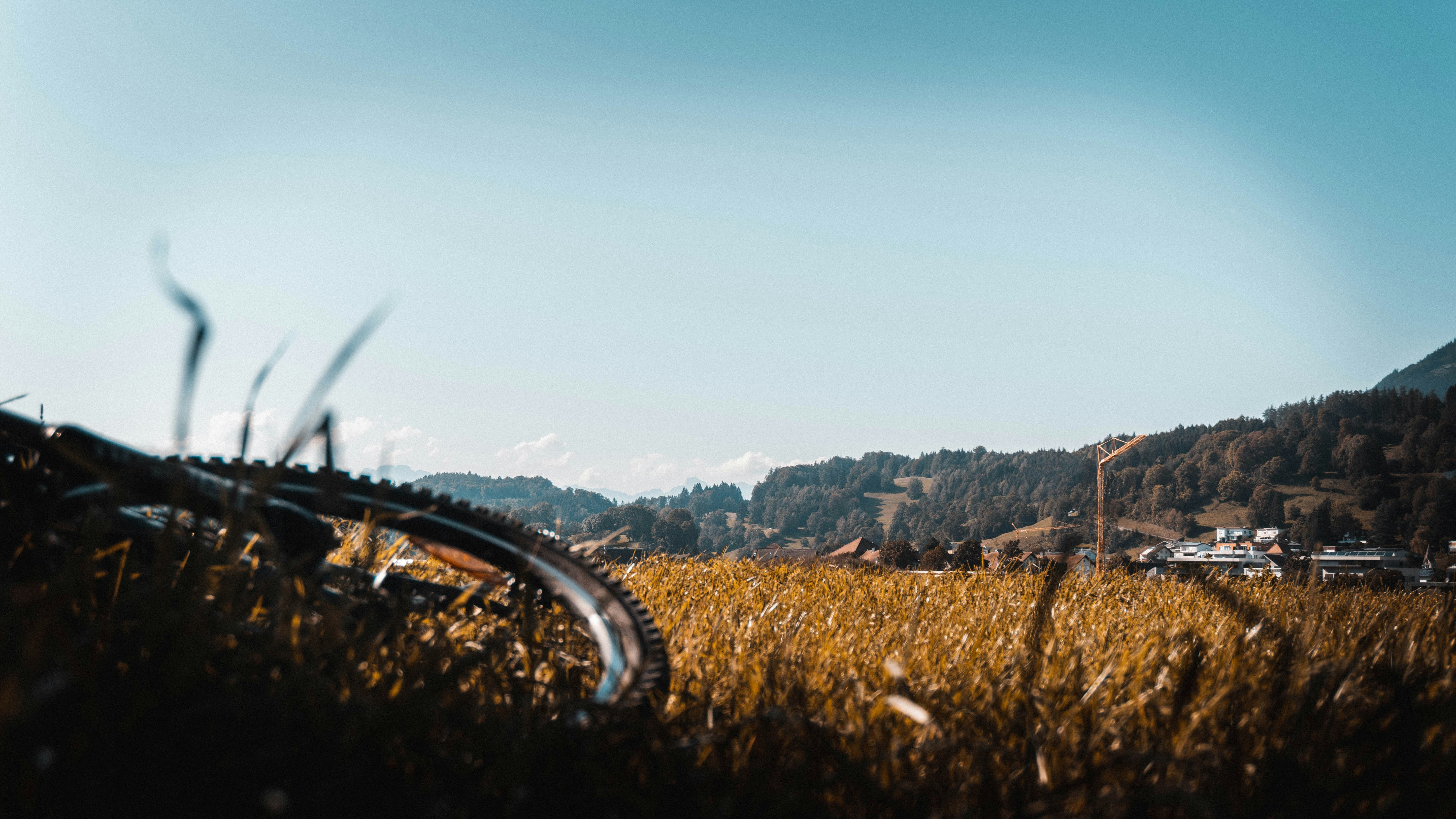 bike on grass field