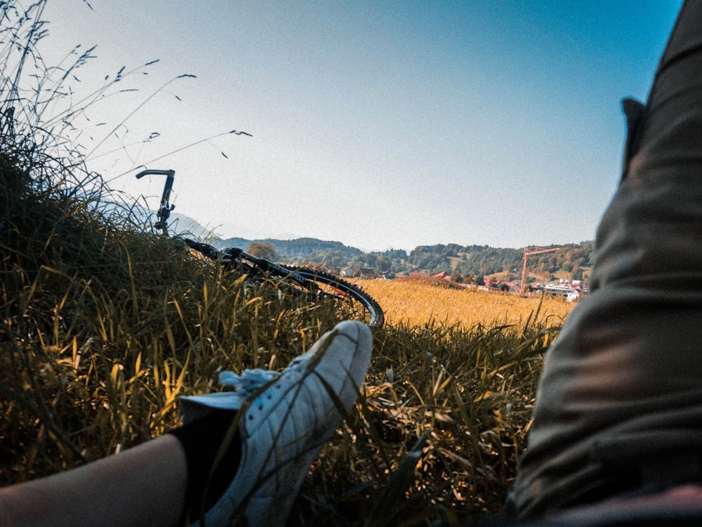 bike on grass field