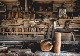 a bunch of tools hanging on a wall