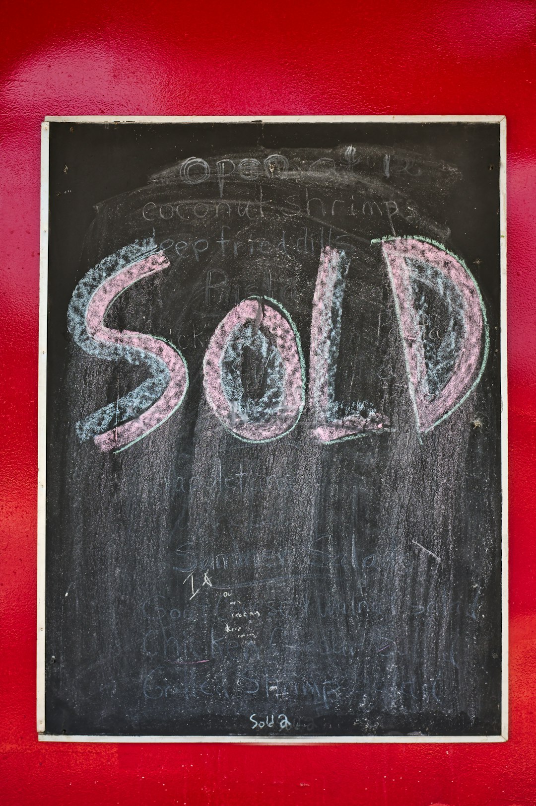 sold on chalkboard
