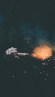 person holding tool