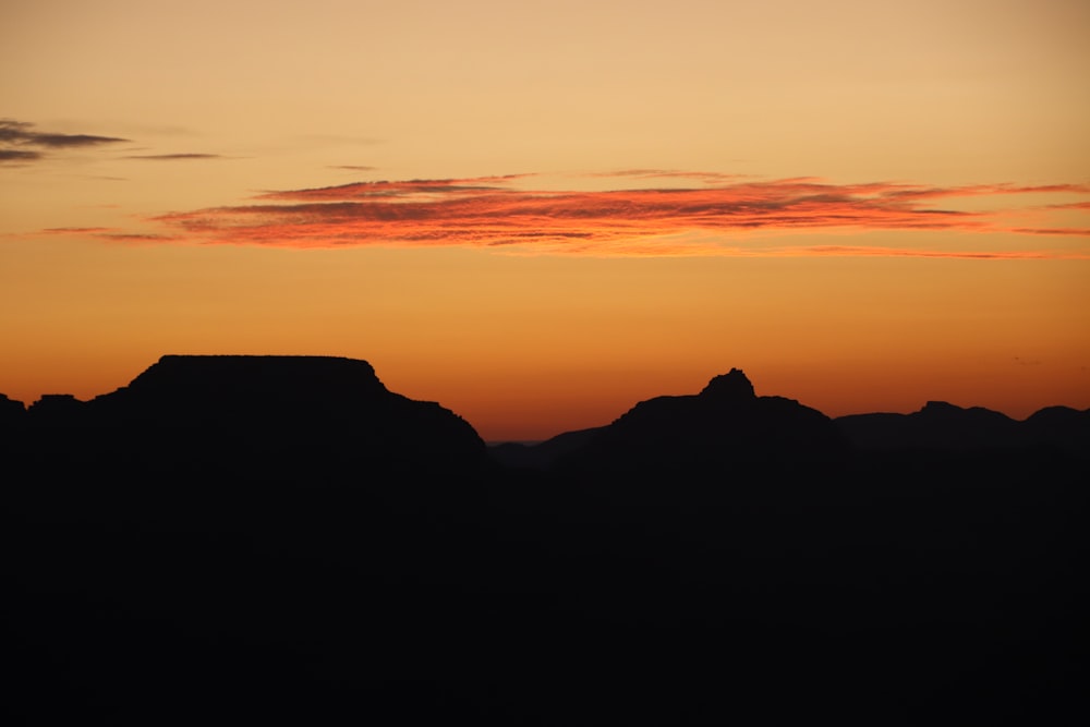 silhouette of mountain