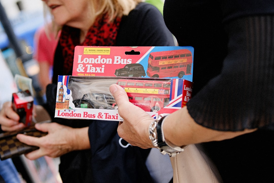 red London Bus & Tax toy in box