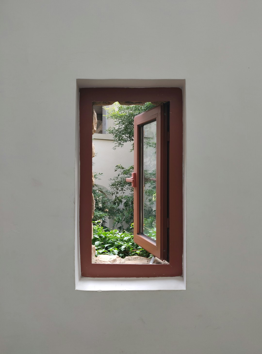  opened brown wooden framed glass window window