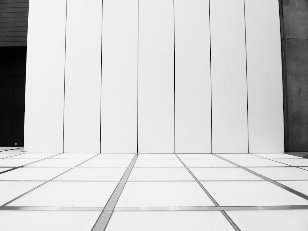 white tiled floor
