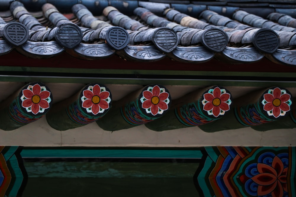 floral designs on a ceiling