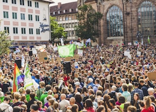 crowd of people standing outdoors