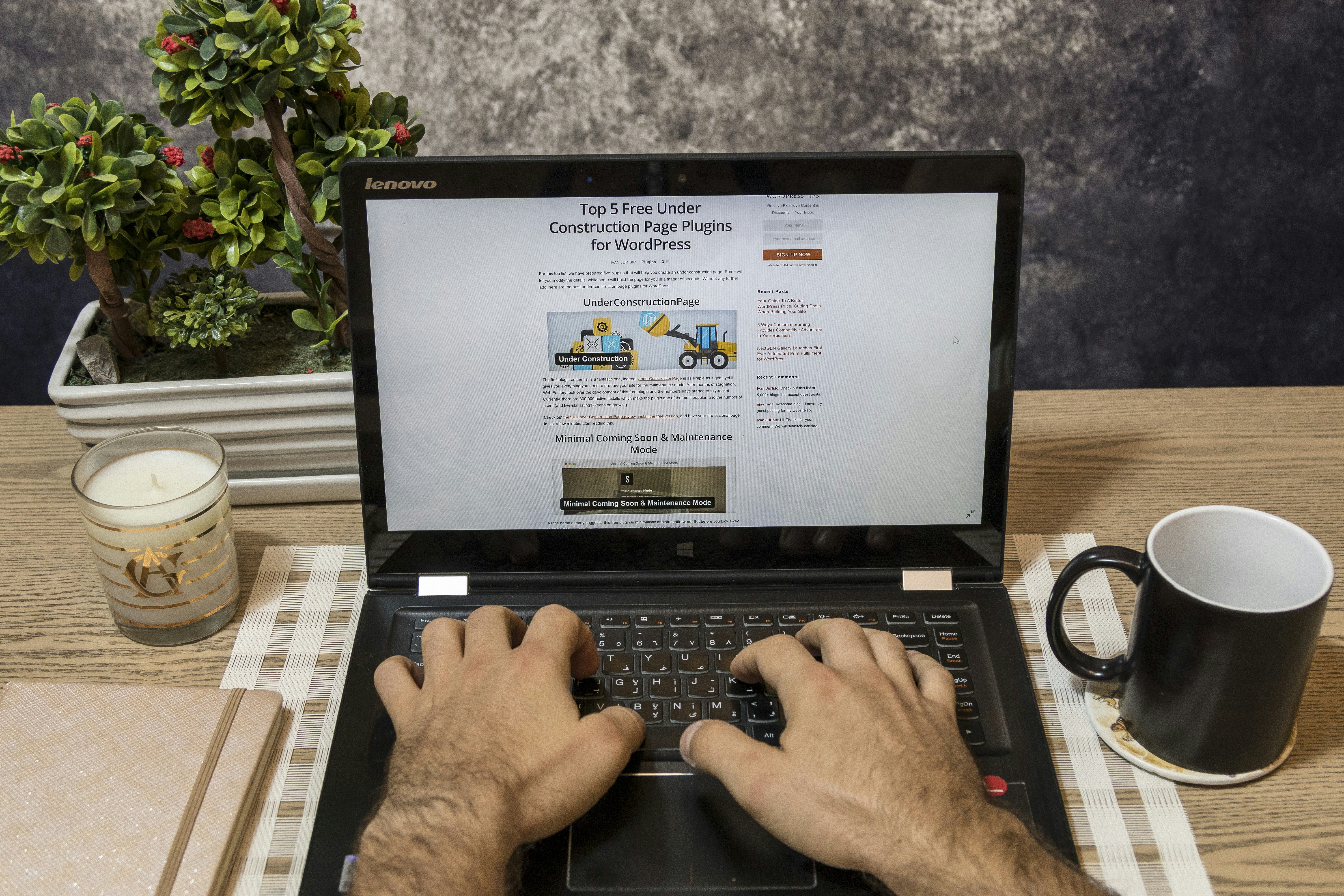 Browsing WordPress under construction plugins