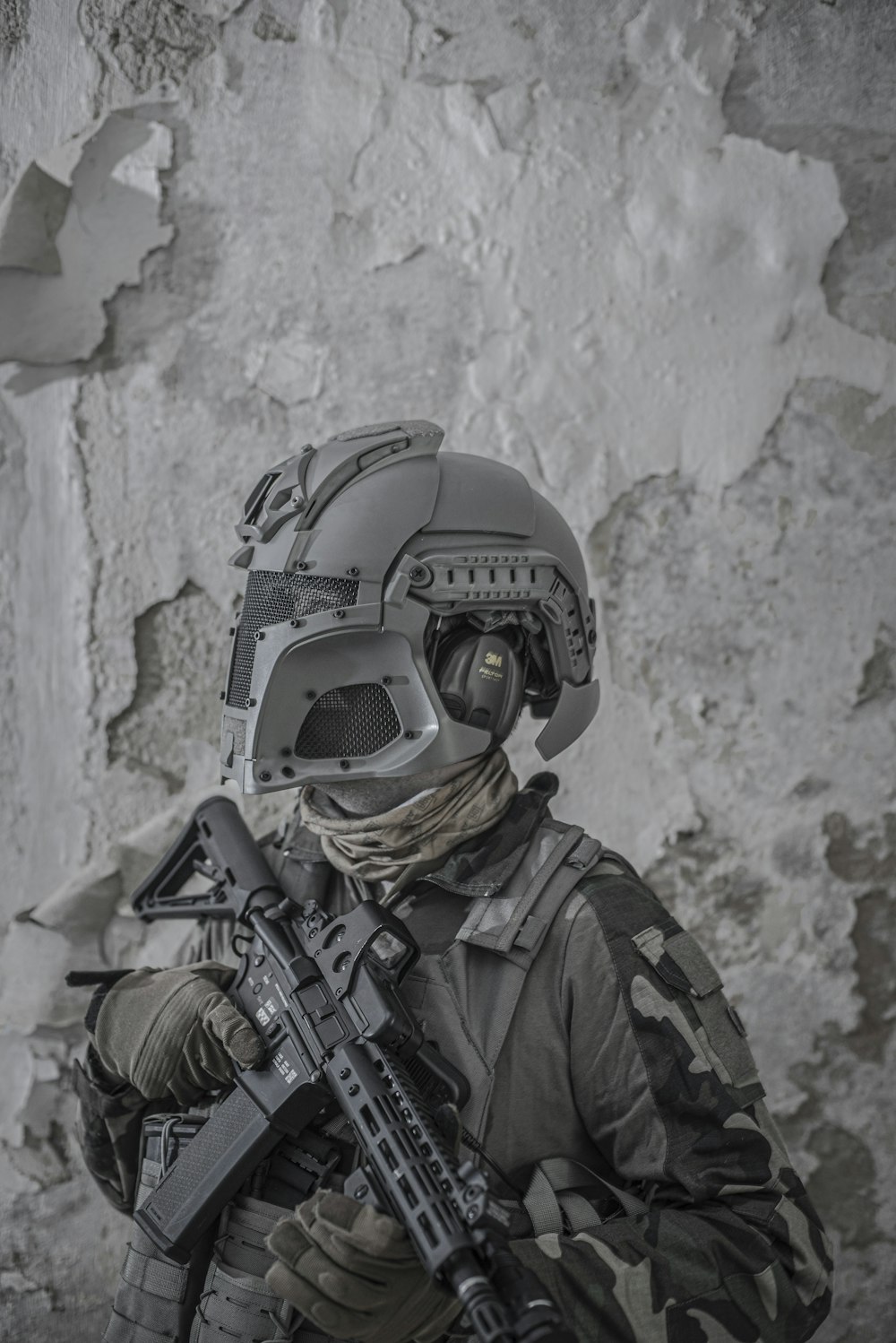 grayscale photography of soldier