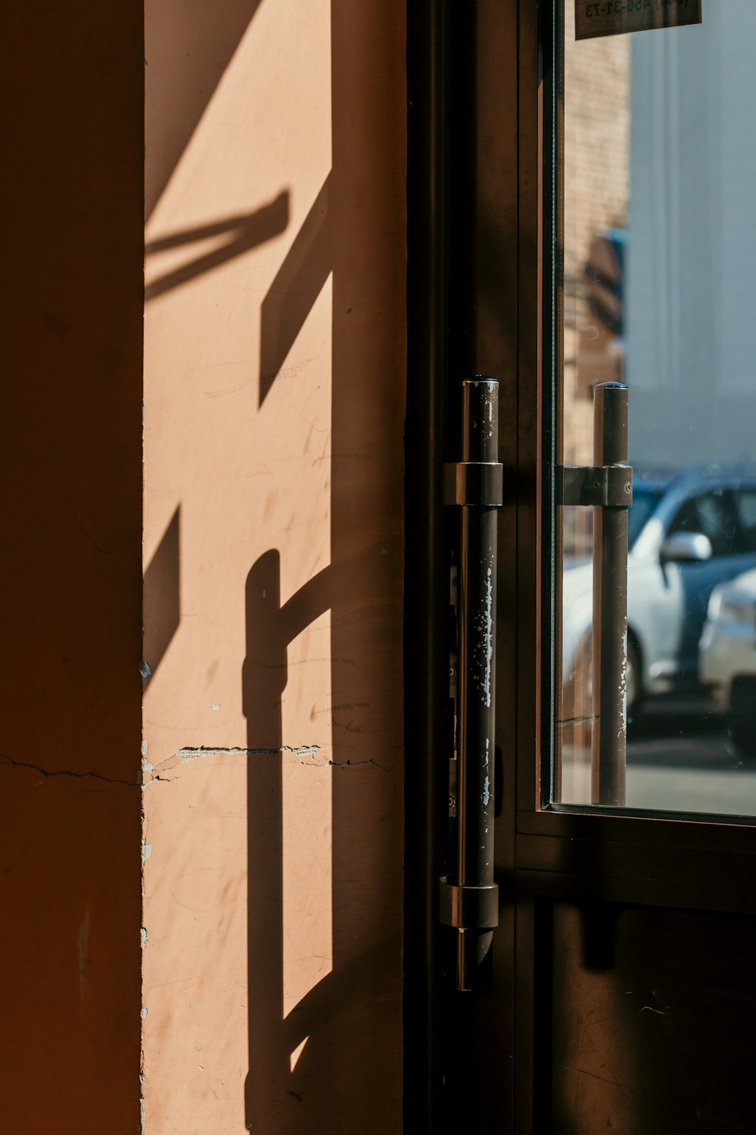 closed white wooden framed glass door