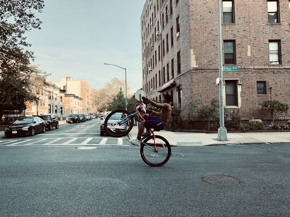 man riding bicycle