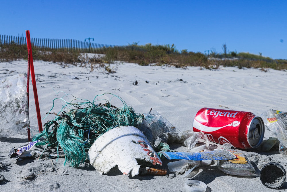 ordures sur le bord de mer