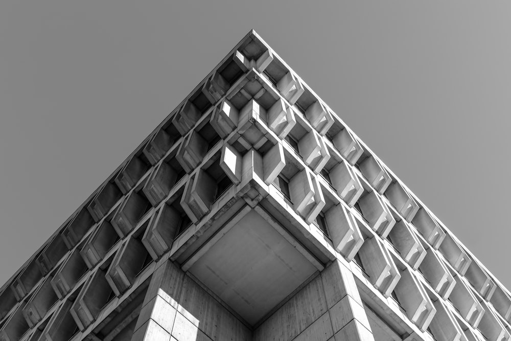 grayscale photography of building