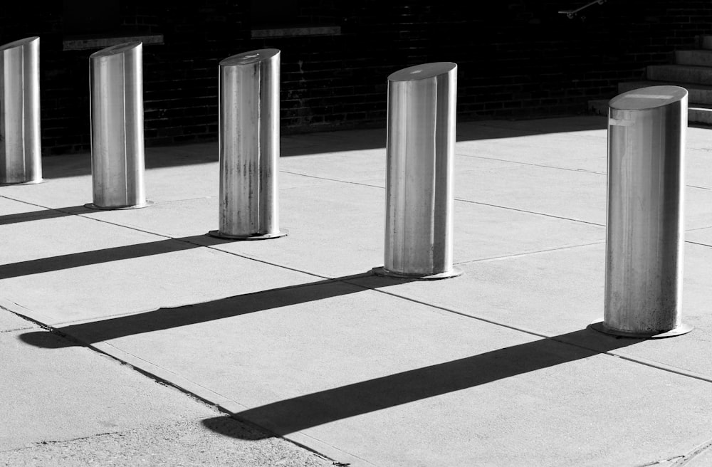 closeup photo of metal poles